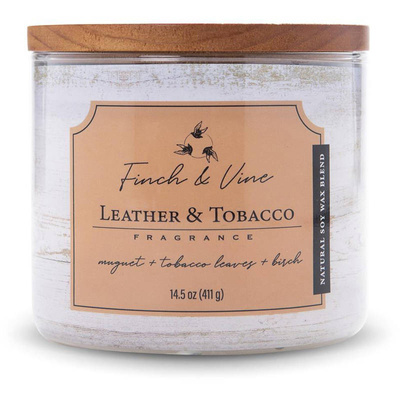 Vonná svíčka sója Leather Tobacco Colonial Candle