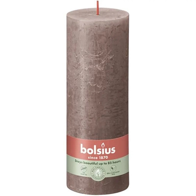 Bolsius bougeoir rustique en forme de tronc Rustic Shine 190/68 mm 19 cm - Taupe