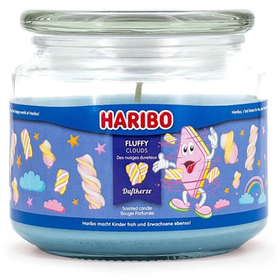 Haribo geurkaars in glas Fluffy Clouds zoete marshmallows 300 g