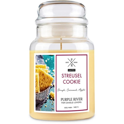 Sojowa świeca zapachowa ciasteczkowa słodka Streusel Cookie Purple River 623 g