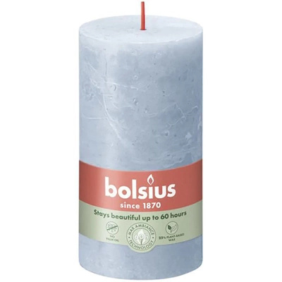 Bolsius bougeoir rustique en forme de tronc Rustic Shine 130/68 mm 13 cm - Bleu ciel