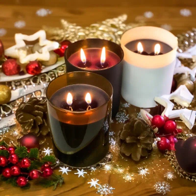 Set de regalo velas perfumadas navideñas 3 piezas - Hot Fruits