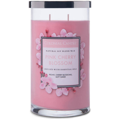 Colonial Candle Klassiskt stort sojadoftljus i tumblerglas 19 oz 538 g - Pink Cherry Blossom