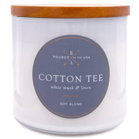 Sojų kvapo žvakė su medine dagtimi 368 g Colonial Candle - Cotton Tee
