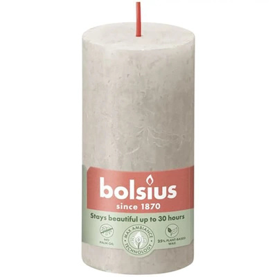 Bolsius vela tronco Rustic Shine 100/50 mm - Arena gris