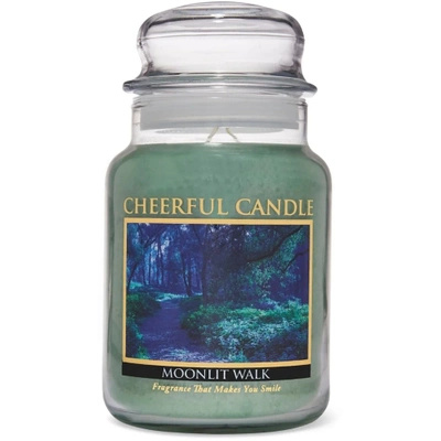 Large scented candle in glass fresh forest fragrance Moonlit Walk Cheerful Candle 680 g