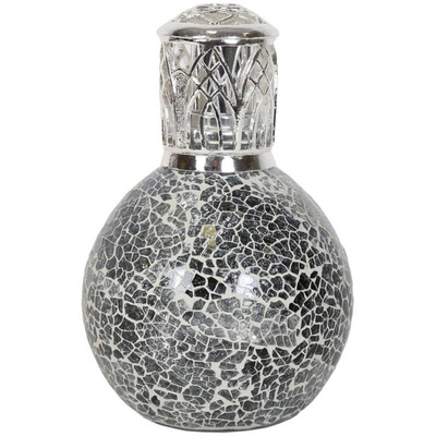 Lampe à parfum catalytique parfumée en mosaïque grise dans un coffret cadeau Midnight Woodbridge