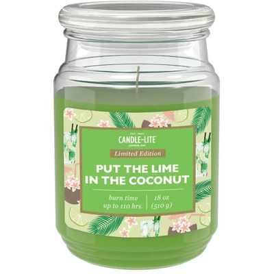 Grande bougie parfumée en verre Put The Lime In The Coconut Candle-lite 510 g