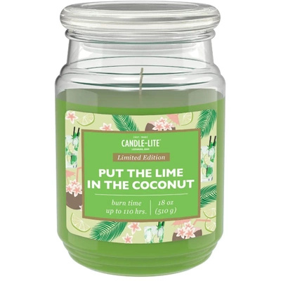 Duża świeca zapachowa w szkle Put The Lime In The Coconut Candle-lite 510 g