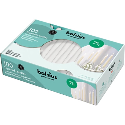 Bolsius Portacandele a punta professionale da tavolo 245/24 mm 100 pz - Bianco