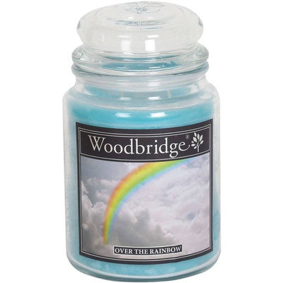 Candela profumata grande in barattolo di vetro con due stoppini Over The Rainbow Woodbridge Candle 565 g