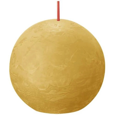 Candela a sfera rustica gialla Bolsius Rustic Shine 76 mm - Giallo nido d'ape