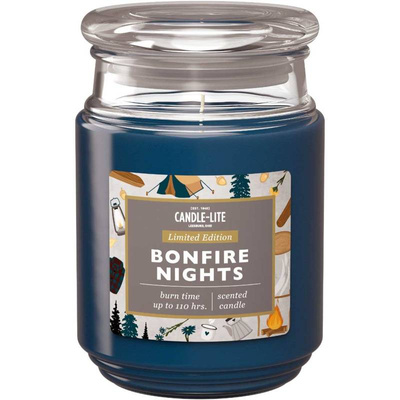 Candela grande profumata autunnale in vetro Bonfire Nights Candle-lite 510 g