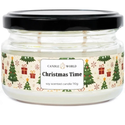 Candle World šventinis sojų kvapo žvakių indelis Christmas Time 110 g