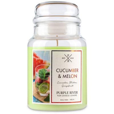 Bougie de soja parfumée Cucumber Melon Purple River 623 g
