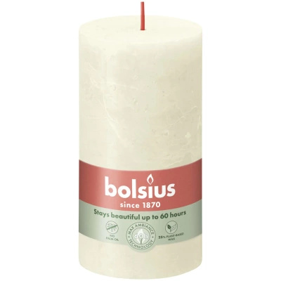 Bolsius rustieke boomstam kandelaar Rustic Shine 130/68 mm 13 cm - Zachte parel