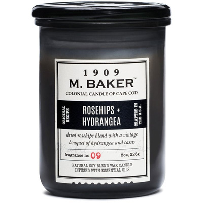 Colonial Candle M Baker bougie parfumée au soja pot d'apothicaire 8 oz 226 g - Rosehips Hydrangea