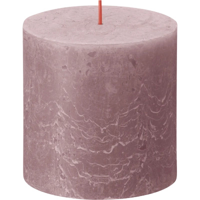 Bolsius trunk solid candle rustic pillar Rustic Shine 100/100 mm 10 cm - Powder Pink