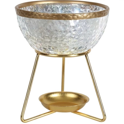 Duftwachsöl Glas Kamin Gold Woodbridge Bowl Clear 11 cm