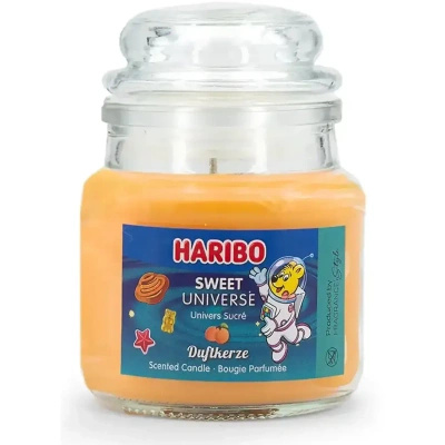 Haribo small scented candle in glass apricot jellies Sweet Universe 85 g