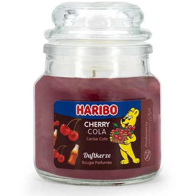 Haribo vonná svíčka ve skle - Cherry Cola