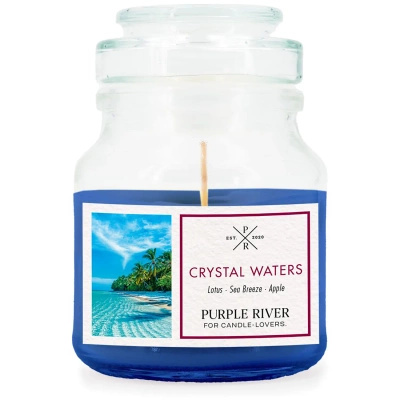 Soja geurkaars in glas lotusbloem Crystal Waters Purple River 623 gr