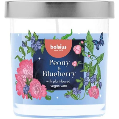 Bolsius doftljus i glas Peony Blueberry 80/72 mm Floral Fusion - Peony Blueberry