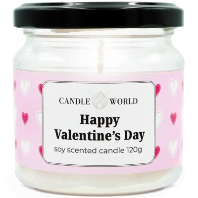 Candle World valentijns soja geurkaars pot Happy Valentine’s Day 120 g
