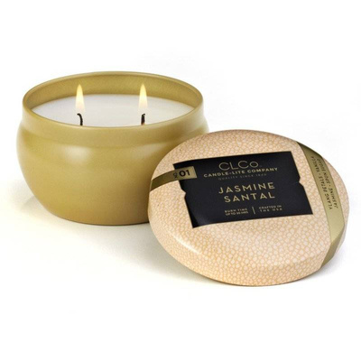 Bougie parfumée dans une boîte en métal avec deux mèches Jasmine Santal Candle-lite 177 g