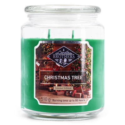 Grande bougie de Noël en verre Christmas Tree 510 g Candle Brothers