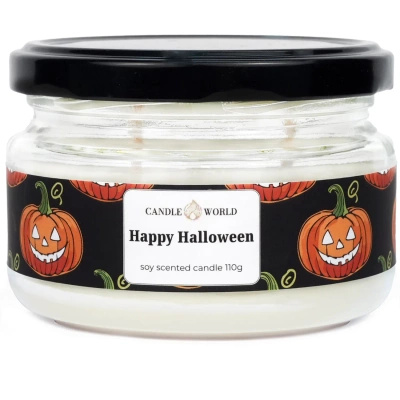 Candle World Soja Duftkerze Glas Happy Halloween 110 g Kürbis