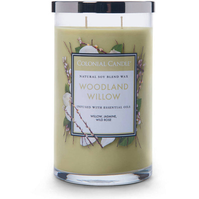 Colonial Candle Classic grande bougie de soja parfumée dans un gobelet en verre 19 oz 538 g - Woodland Willow