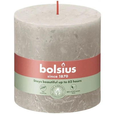 Bolsius rustieke boomstam kandelaar Rustic Shine 100/100 mm 10 cm - Zandgrijs