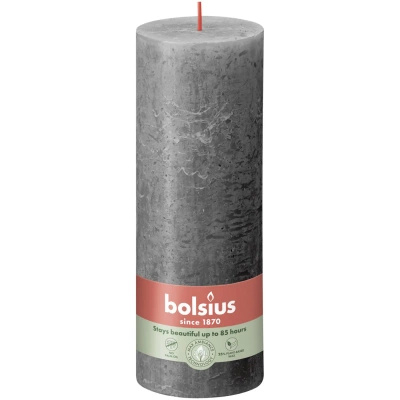 Bolsius trunk solid candle rustic post Rustic Shine 190/68 mm 19 cm - Stormy Gray