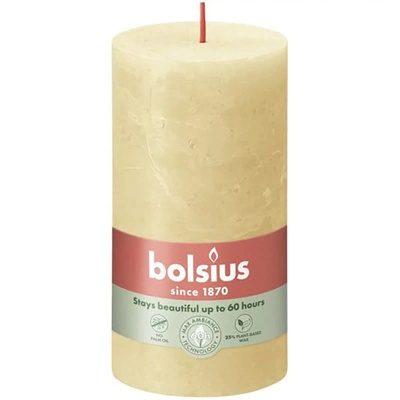 Bolsius rustieke boomstam kandelaar Rustic Shine 130/68 mm 13 cm - Beige havermout