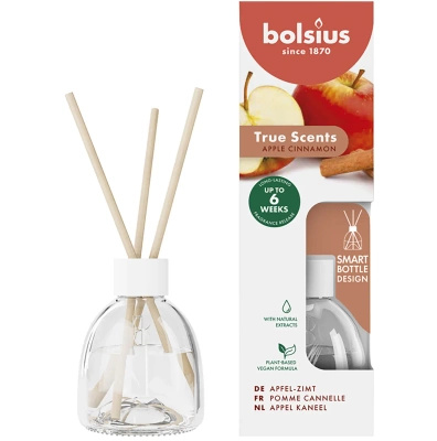 Bolsius True Scents diffuseur de parfum en bâton 60 ml verre - Pomme Cannelle