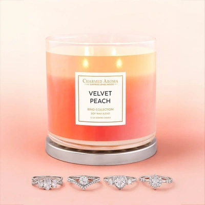 Charmed Aroma peach jewelry candle 340 g ring - Velvet Peach