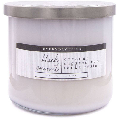 Grande bougie parfumée au soja Colonial Candle Luxe 3 mèches 14,5 oz 411 g - Black Coconut
