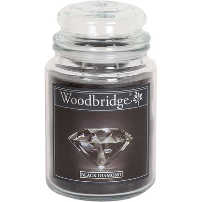 Candela profumata grande in barattolo di vetro con due stoppini Black Diamond Woodbridge Candle 565 g