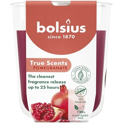 Bolsius True Scents skleněná vonná svíčka 80/73 mm - Granátové jablko