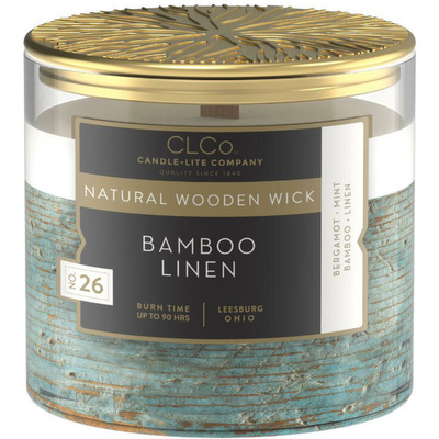 Kvapo žvakė su medine dagtimi Bamboo Linen Candle-lite