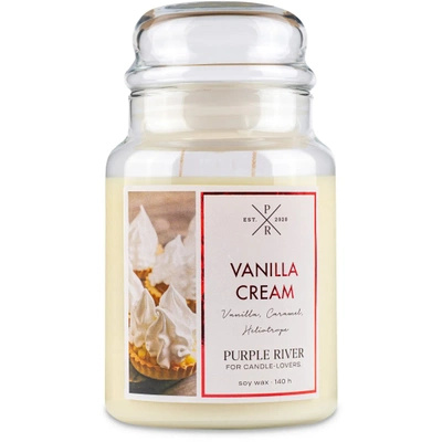 Grande bougie parfumée de soja dans en verre Vanilla Cream Purple River 623 g