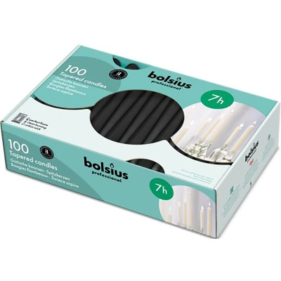 Bolsius porte-bougies de table Black 245x24 mm 100 pcs