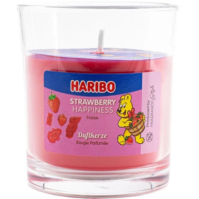 Haribo Vonná svíčka ve skle Strawberry Happiness 135 g