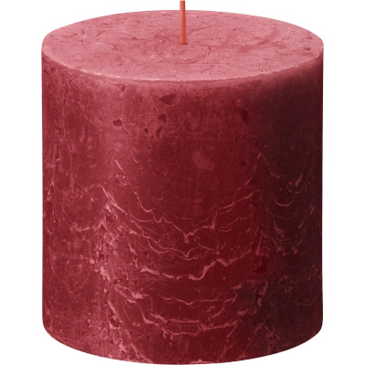 Bolsius trunk solid candle rustic pillar Rustic Shine 100/100 mm 10 cm - Delicate Red Delicate Red