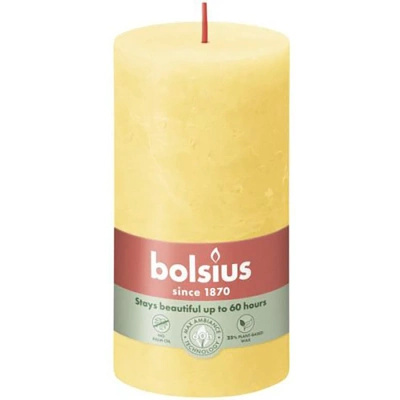 Bolsius tronco rústico poste de vela Rustic Shine 130/68 mm 13 cm - Amarillo Soleado