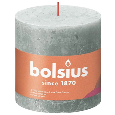 Bolsius solid trunk candle rustic pillar Rustic Shine 100/100 mm 10 cm - Jade Green Jade Green