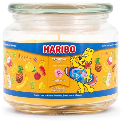 Haribo candela profumata in vetro Tropical Fun caramelle gommose frutta tropicale 300 g