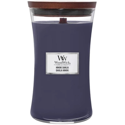 WoodWick large scented candle with wooden wick 21.5 oz 610 g - Hinoki Dahlia