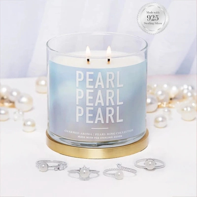 Charmed Aroma jewelry candle 12 oz 340 g Ring with pearl - Pearl